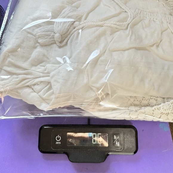 Sundance Sz L Lace Trim Top Peasant Boho Cottage Flowy Natural Coastal Cowgirl - Picture 11 of 11